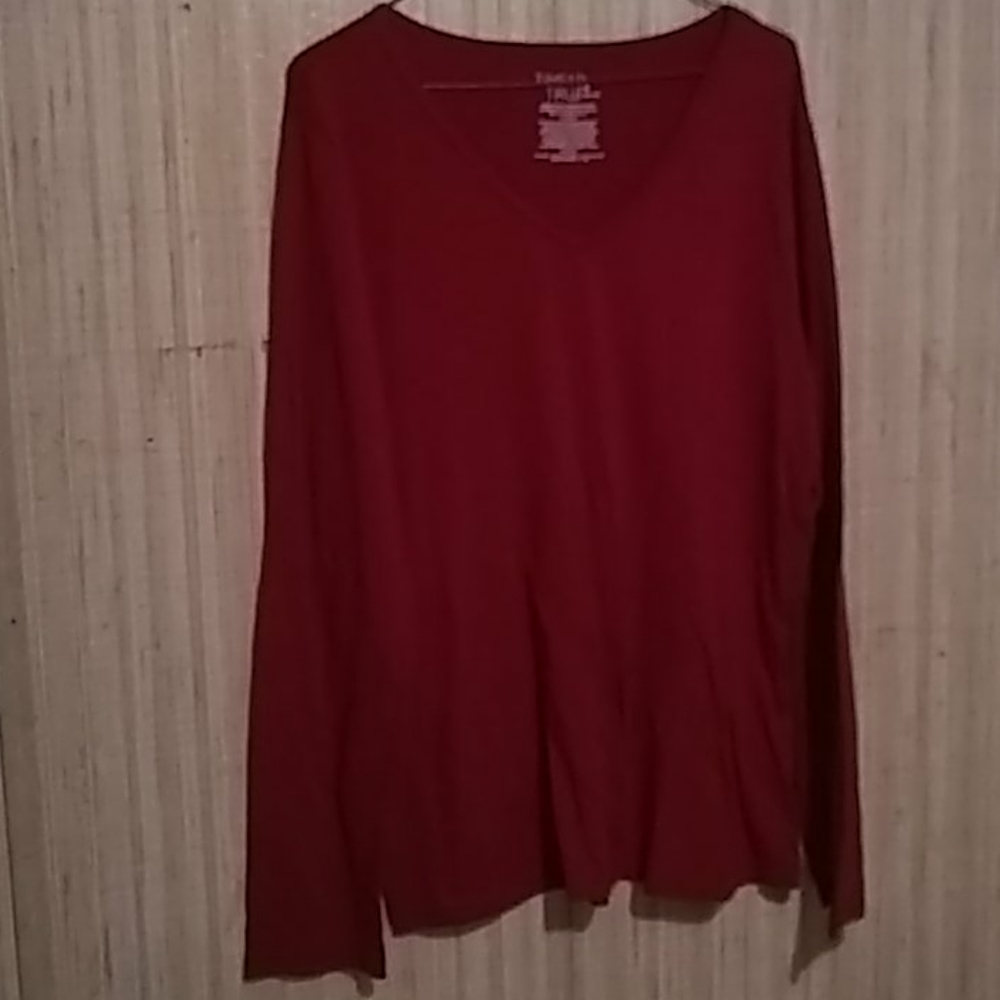 Long sleeve top maroon red Long sleeve casual top